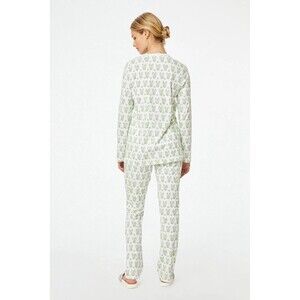 Roller Rabbit Green Love Bunny Henley Pants Pajamas XS Preppy Teen